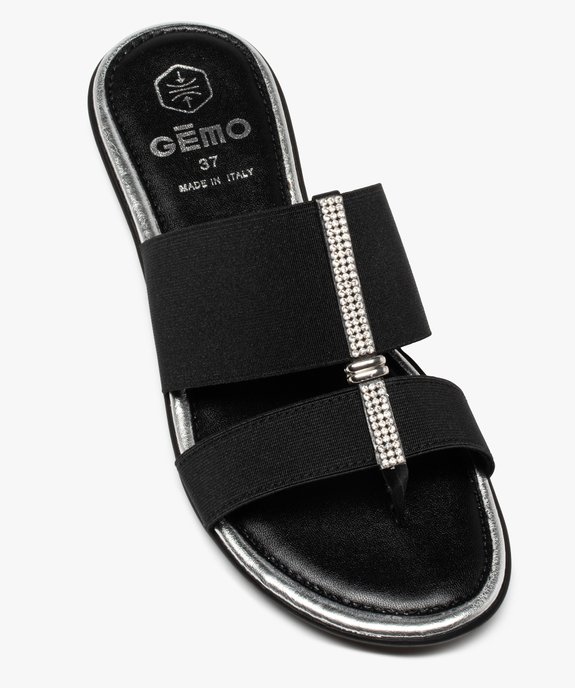 Mules femme à brides élastiques et strass vue5 - GEMO (CASUAL) - GEMO