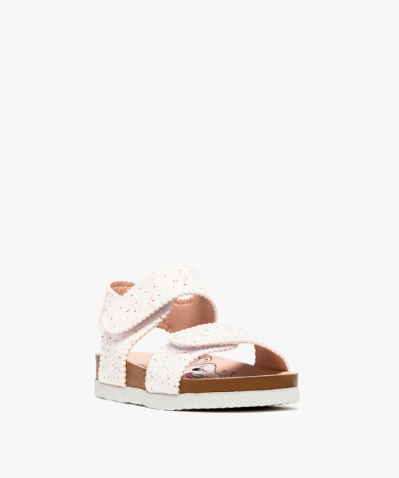 Sandales fille à scratch avec deux brides colorées vue2 - GEMO (ENFANT) - GEMO