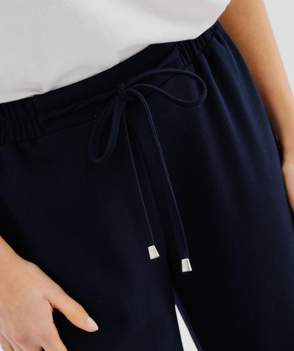 Pantalon large avec bandes contrastantes sur les côtés femme vue2 - GEMO(FEMME PAP) - GEMO