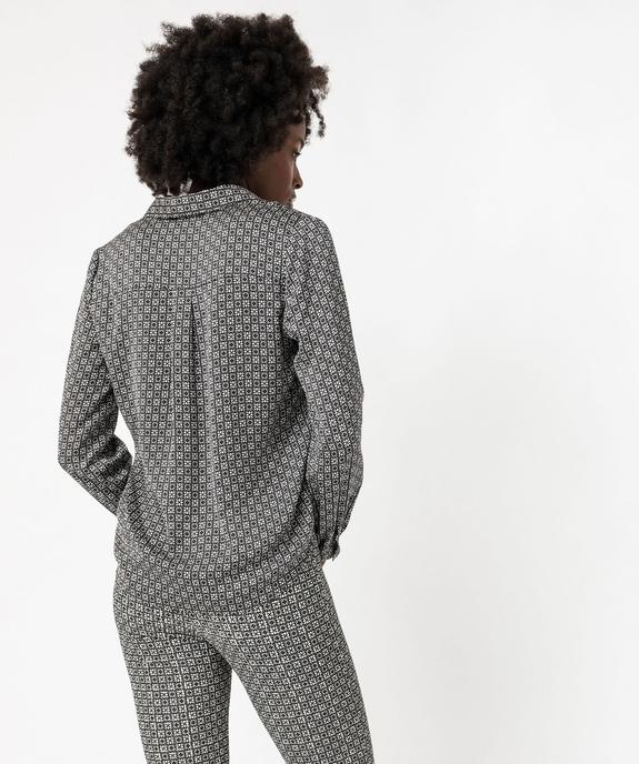 Blouse à manches longues imprimée en matière fluide femme vue3 - GEMO 4G FEMME - GEMO