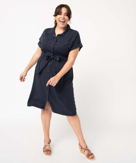 Robe chemise femme grande taille en Lyocell vue1 - GEMO 4G GT - GEMO