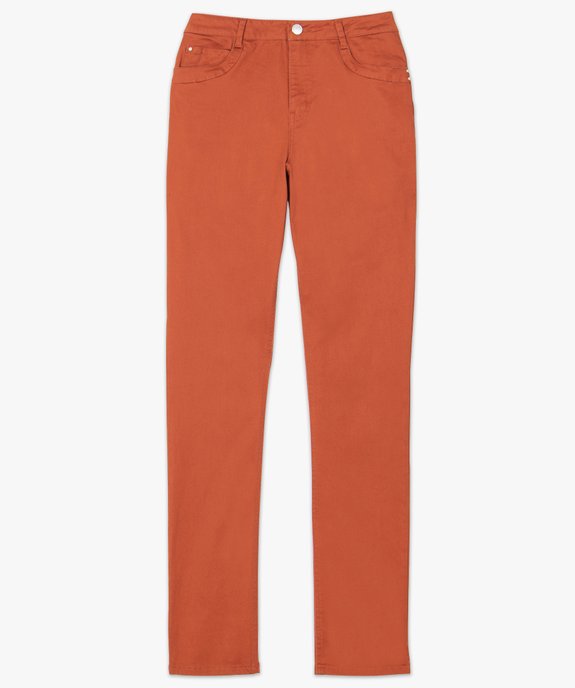 Pantalon femme regular taille haute en stretch vue4 - GEMO(FEMME PAP) - GEMO