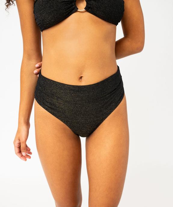 Bas de maillot de bain culotte taille haute pailletée femme vue1 - GEMO 4G FEMME - GEMO