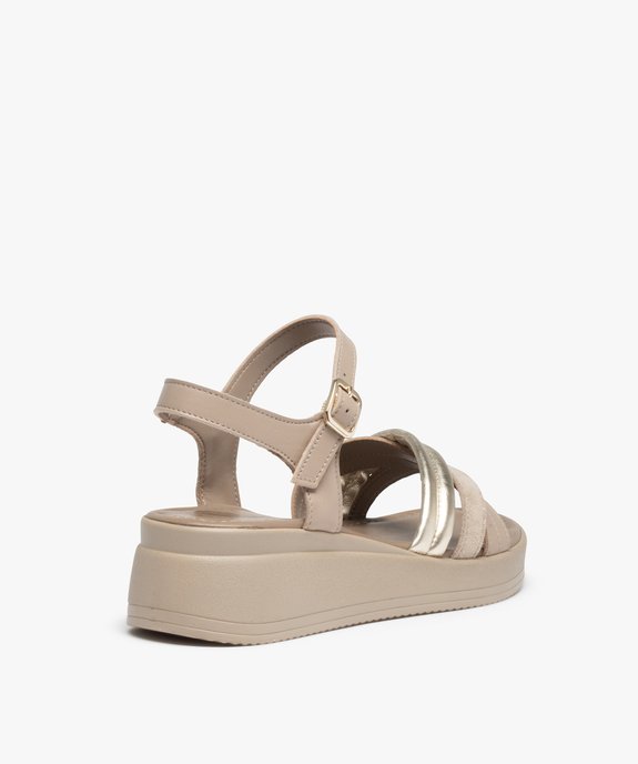 Sandales femme à talon et dessus cuir retourné – Tanéo vue4 - TANEO - GEMO