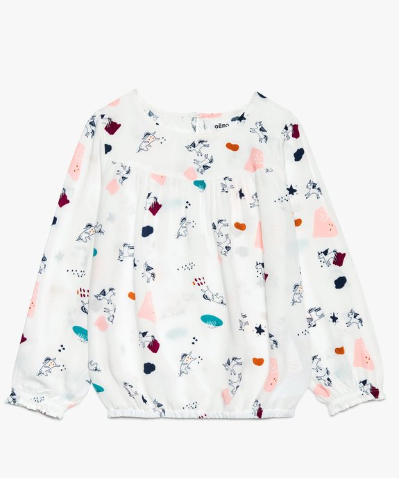 Blouse fille fluide à motifs et manches bouffantes vue2 - GEMO (ENFANT) - GEMO