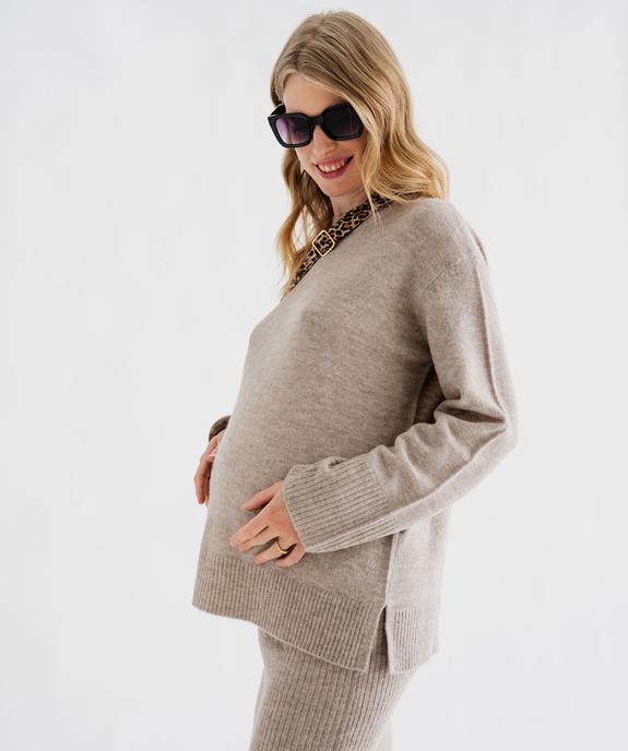 Pull de grossesse en maille extensible douillette vue2 - GEMO (MATER) - GEMO