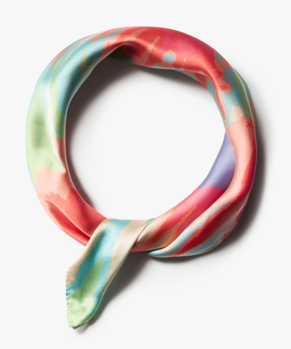Foulard femme multicolore en matière satinée vue1 - GEMO (ACCESS) - GEMO