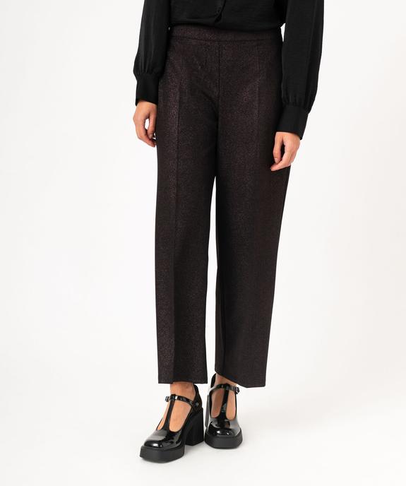 Pantacourt en maille extensible pailleté à pli femme vue1 - GEMO(FEMME PAP) - GEMO