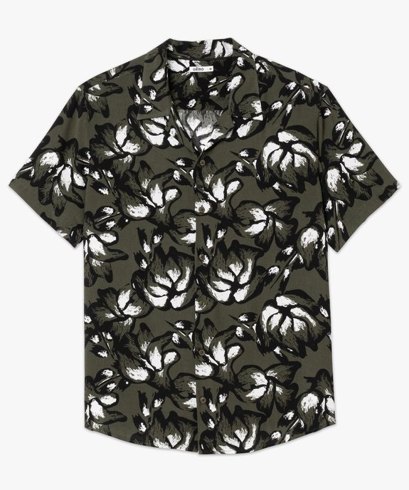 Chemise manches courtes col cubain en viscose imprimée homme vue4 - GEMO (HOMME) - GEMO