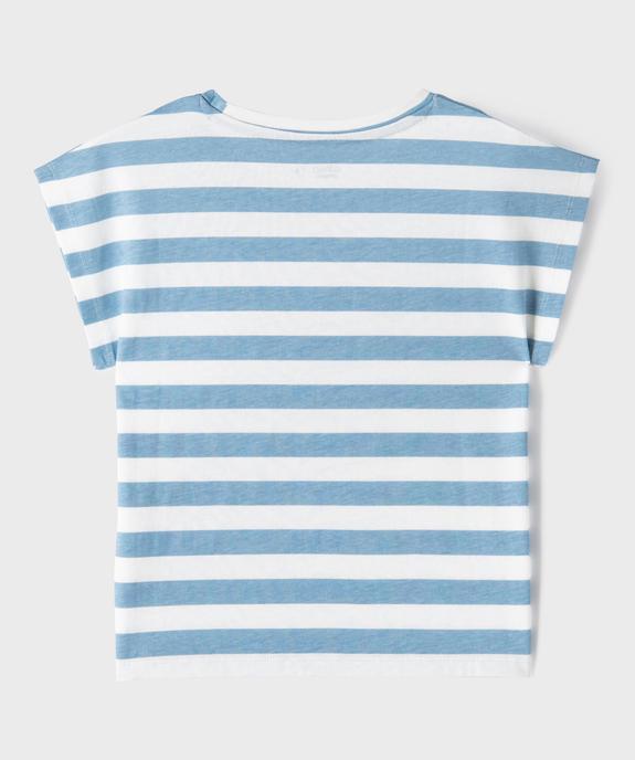 Tee-shirt imprimé à manches ultra courtes fille vue3 - GEMO 4G FILLE - GEMO