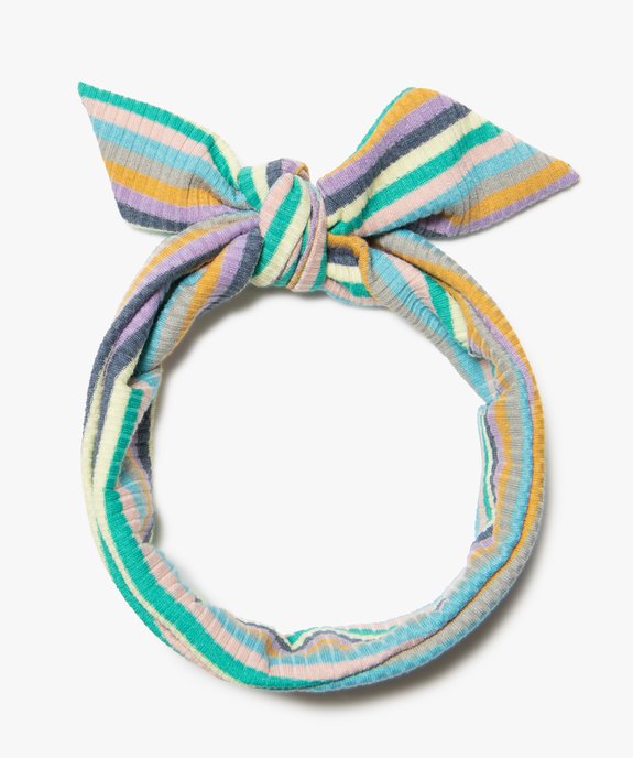 Bandeau pour cheveux femme en maille côtelée rayée vue1 - GEMO (ACCESS) - GEMO
