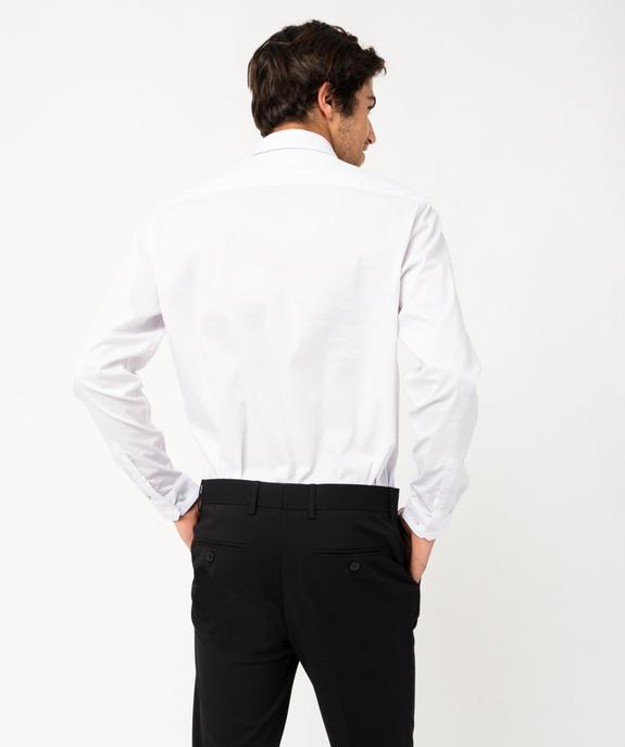 Chemise manches longues coupe droite en coton stretch homme vue3 - GEMO 4G HOMME - GEMO