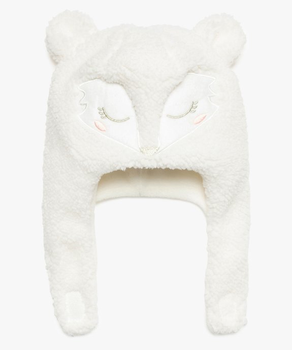 Bonnet bébé fille motif animal avec doublure chaude vue1 - GEMO(BEBE DEBT) - GEMO
