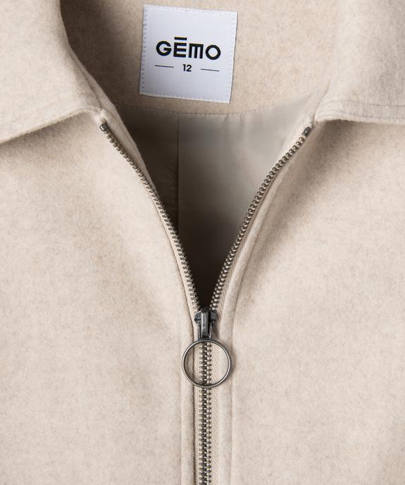 Veste zippée coupe courte à col fille vue3 - GEMO (JUNIOR) - GEMO
