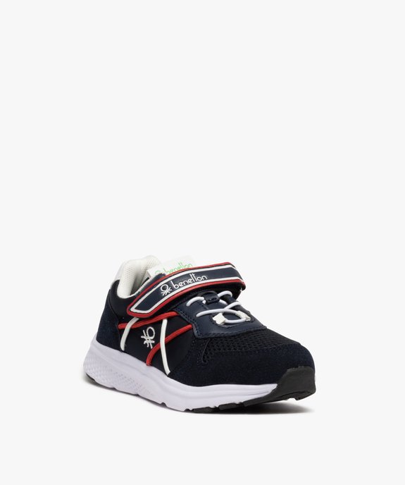 Baskets garçon à lacets élastiques et scratch - Benetton vue2 - BENETTON - GEMO