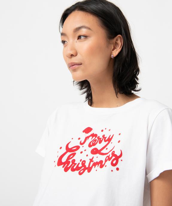 Tee-shirt femme à manches courtes spécial Noël vue2 - GEMO(FEMME PAP) - GEMO