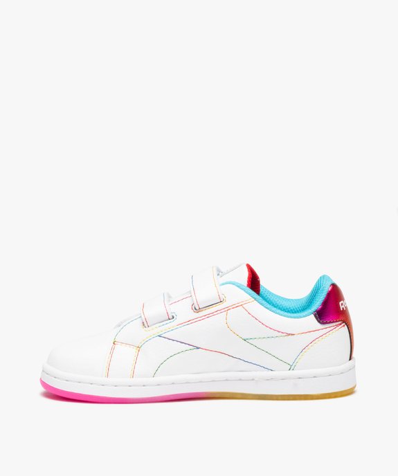 Baskets fille à scratch avec surpiqûres colorées - Reebok vue3 - REEBOK - GEMO
