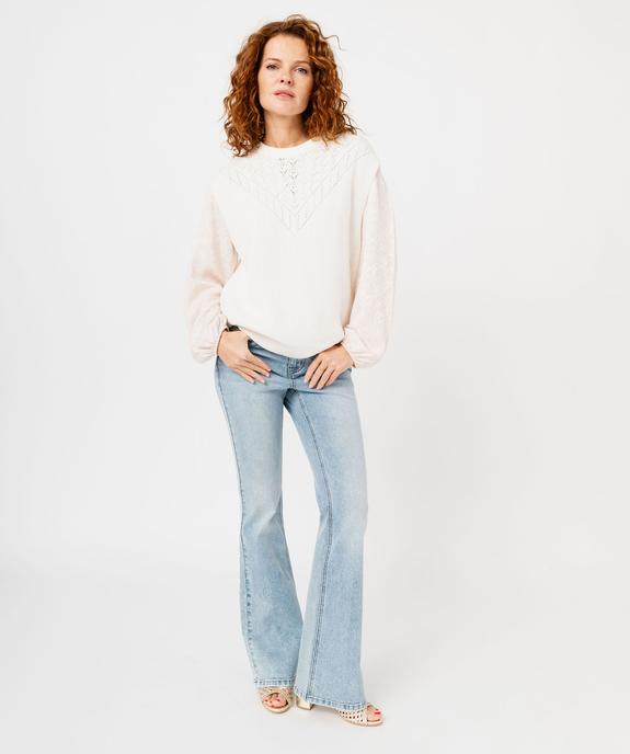 Pull sans manches avec buste en maille ajourée femme vue5 - GEMO(FEMME PAP) - GEMO