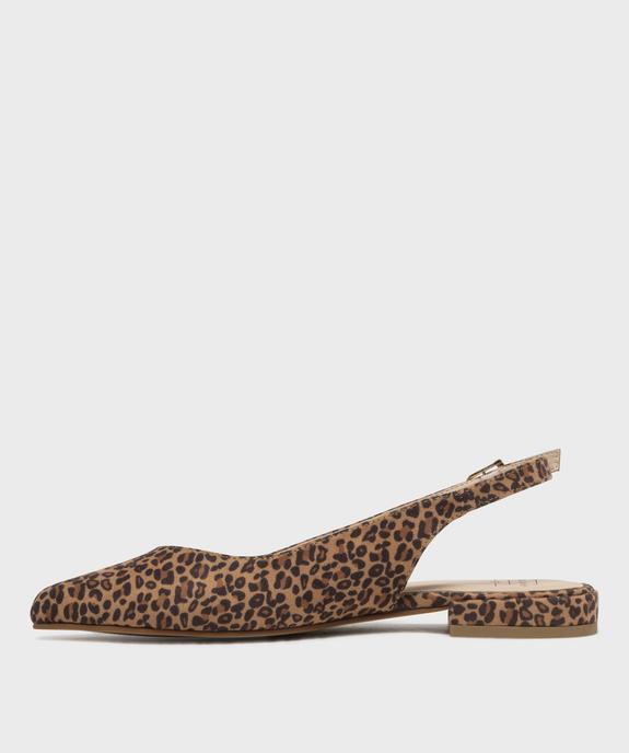 Escarpins slingback à motif léopard et talon plat femme - Follow Me vue3 - FOLLOW ME - GEMO