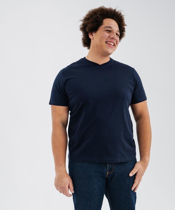 Tee-shirt à manches courtes et col V homme vue4 - GEMO 4G HOMME - GEMO