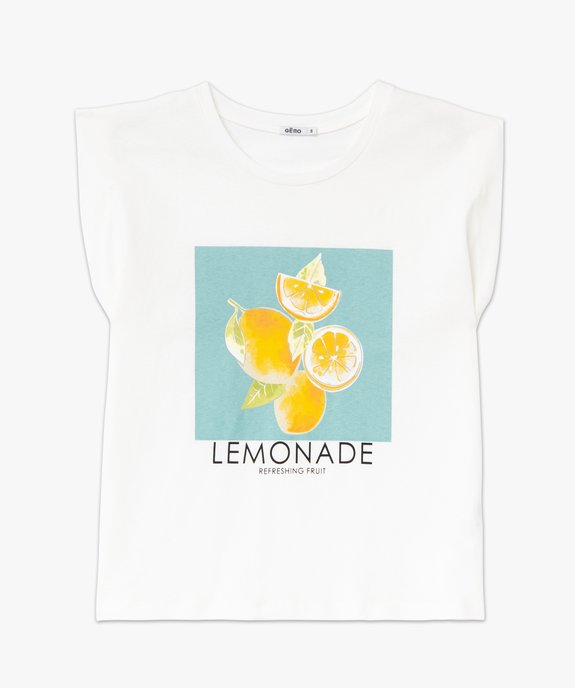 Tee-shirt manches courtes coupe loose en coton imprimé femme vue4 - GEMO(FEMME PAP) - GEMO