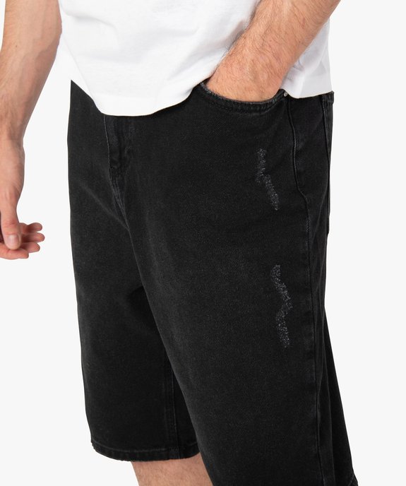 Bermuda en jean pour homme effet patiné vue2 - GEMO (HOMME) - GEMO