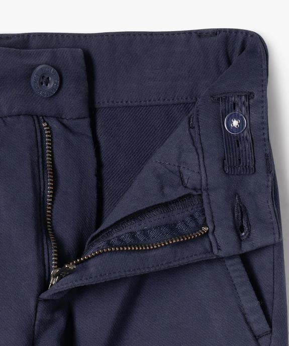 Pantalon chino en maille confortable et au coloris unique garçon vue2 - LULUCASTAGNETTE - GEMO