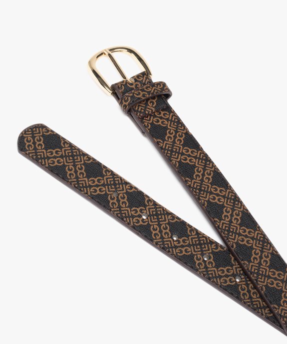 Ceinture imprimée avec boucle ovale femme vue2 - GEMO (ACCESS) - GEMO