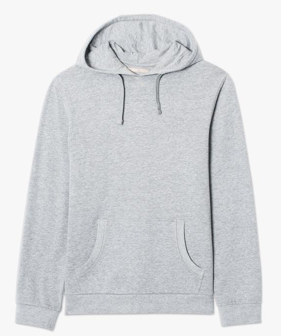 Sweat uni à capuche et poche kangourou vue4 - GEMO (HOMME) - GEMO