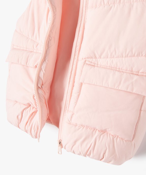 Blouson fille sans manches en matière matelassée déperlante vue3 - GEMO 4G FILLE - GEMO