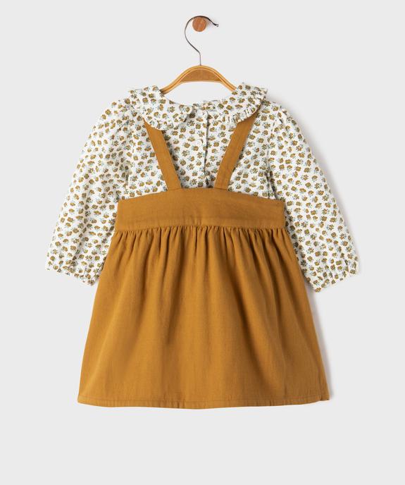 Ensemble bébé fille robe à bretelles et tee-shirt à manches longues vue4 - GEMO 4G BEBE - GEMO