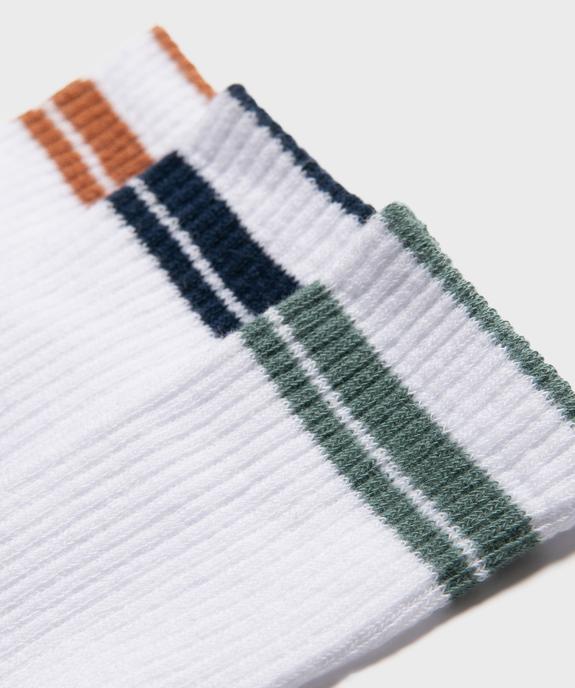 Chaussettes de sport avec liserés contrastants garçon (lot de 3) vue2 - GEMO 4G GARCON - GEMO