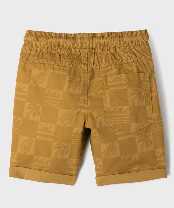 Bermuda en twill de coton imprimé tropical garçon vue3 - GEMO (ENFANT) - GEMO