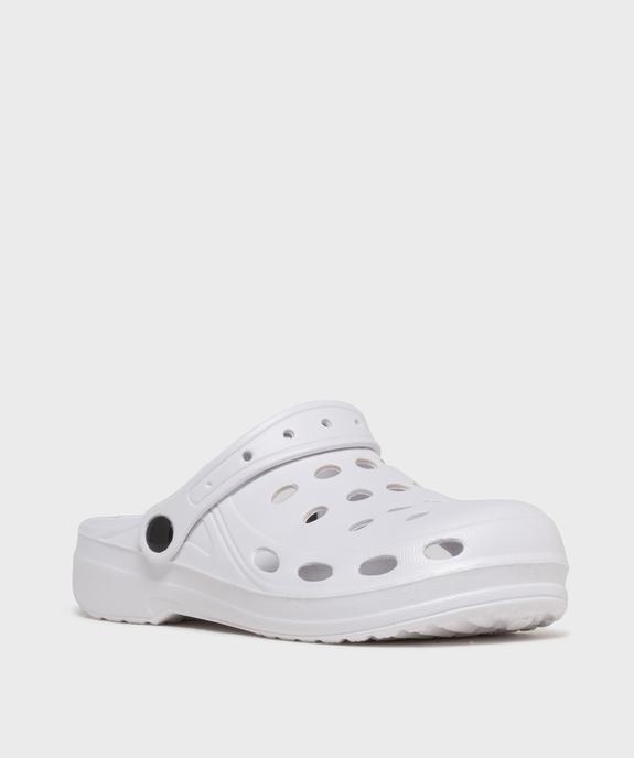 Sabots souples dessus uni perforé femme vue2 - GEMO (PLAGE) - GEMO