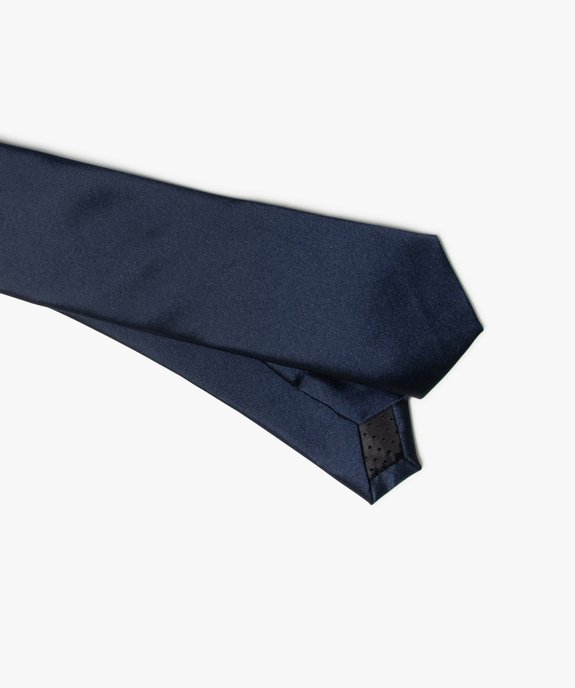 Cravate fine en satin uni homme vue2 - GEMO 4G HOMME - GEMO
