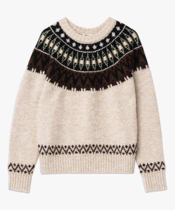 Pull à col rond à motif jacquard femme vue4 - GEMO(FEMME PAP) - GEMO