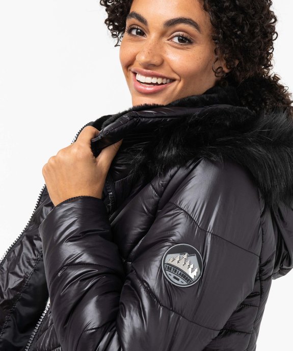 Blouson femme matelassé avec capuche doublée peluche vue5 - GEMO(FEMME PAP) - GEMO