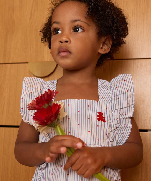 Robe sans manches à rayures et pois bébé fille - LuluCastagnette vue3 - LULUCASTAGNETTE - GEMO