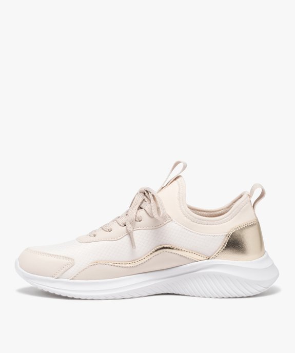 Baskets ultra légères à détails dorés femme vue4 - GEMO (SPORTSWR) - GEMO