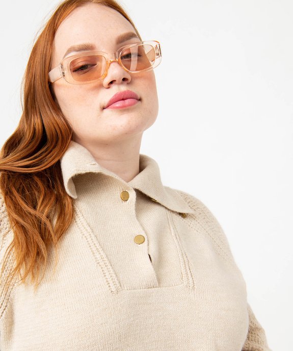 Pull à col montant et manches fantaisie femme grande taille vue2 - GEMO (G TAILLE) - GEMO
