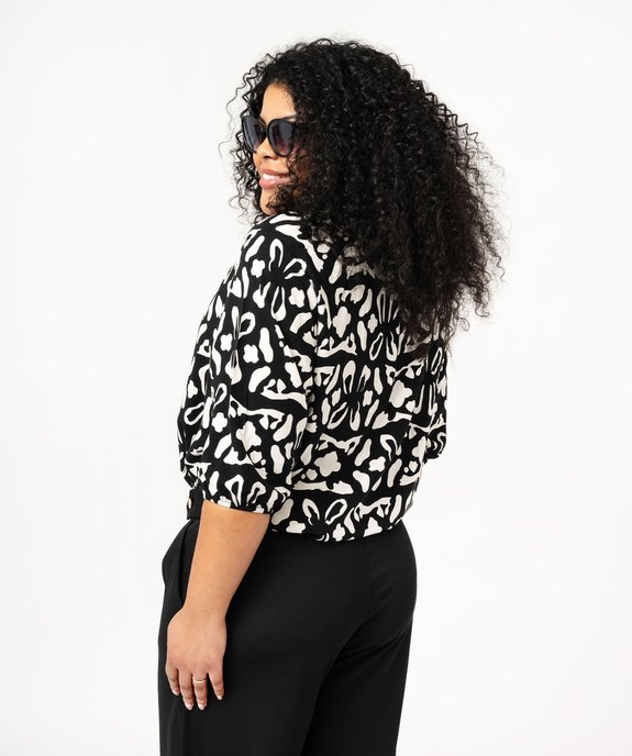 Blouse imprimée à manches 3/4 femme grande taille vue3 - GEMO 4G GT - GEMO