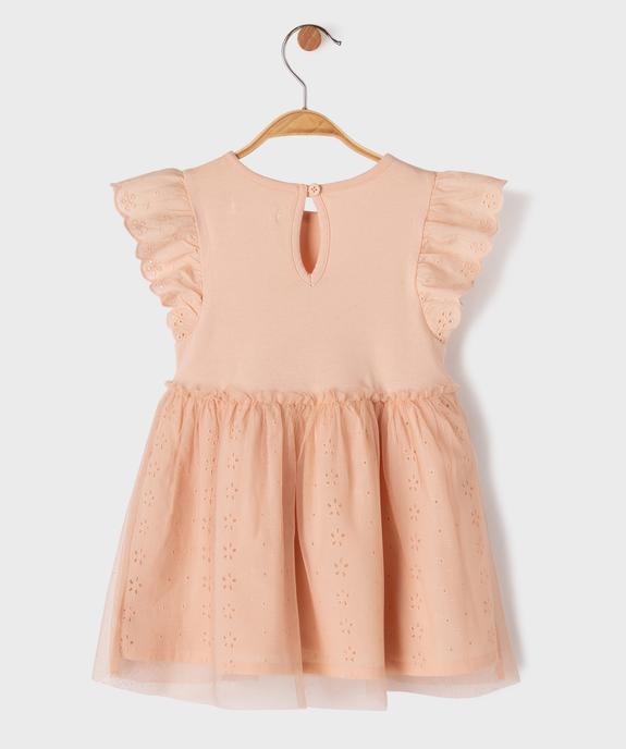 Robe brodée avec jupe en tulle bébé fille vue4 - GEMO(BEBE DEBT) - GEMO