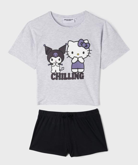 Pyjashort bicolore avec motifs chats fille - Hello Kitty vue1 - HELLO KITTY - GEMO
