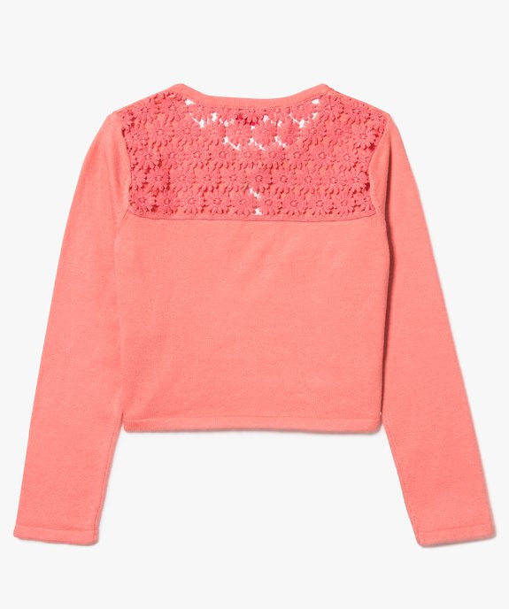 Gilet forme boléro avec dos en dentelle vue2 - GEMO (ENFANT) - GEMO