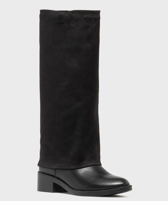 Bottes cavalières 2-en-1 avec guêtres en suédine amovibles femme vue2 - FOLLOW ME - GEMO