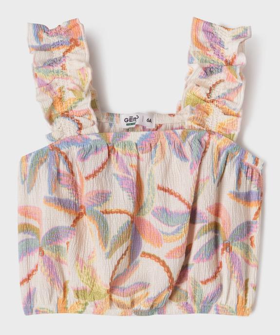 Blouse en maille texturée à bretelles et coupe courte fille vue1 - GEMO 4G FILLE - GEMO