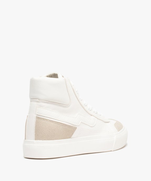 Baskets femme mid-cut bicolores à semelle compensée vue4 - GEMO (SPORTSWR) - GEMO