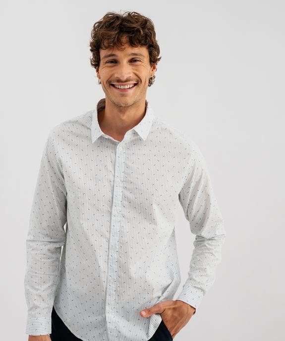 Chemise en coton imprimée homme vue2 - GEMO (HOMME) - GEMO