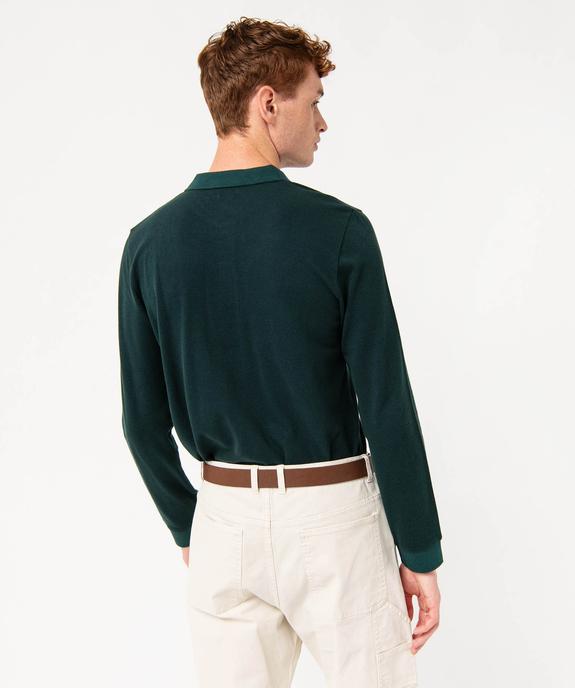Polo à manches longues en maille piquée bicolore homme vue3 - GEMO (HOMME) - GEMO