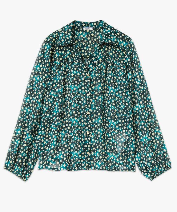 Chemise imprimée en voile transparent femme vue4 - GEMO(FEMME PAP) - GEMO